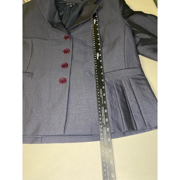 Lafayette 148 Blazer Womens Size 18 Blue Red Button Career Wear Professional - Picture 11 of 14